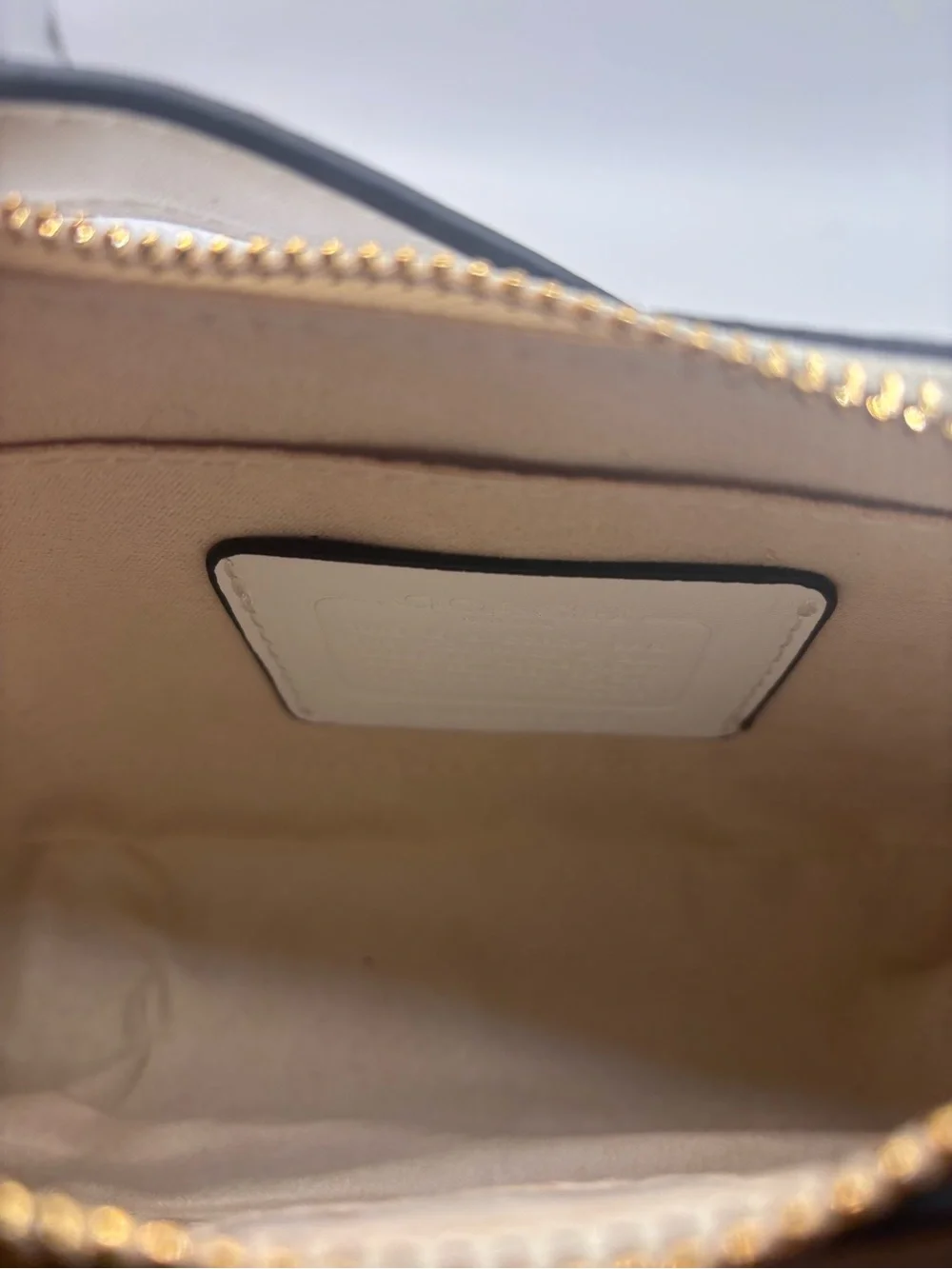 Coach White Signature Crossbody with Gold-Tone Hardware